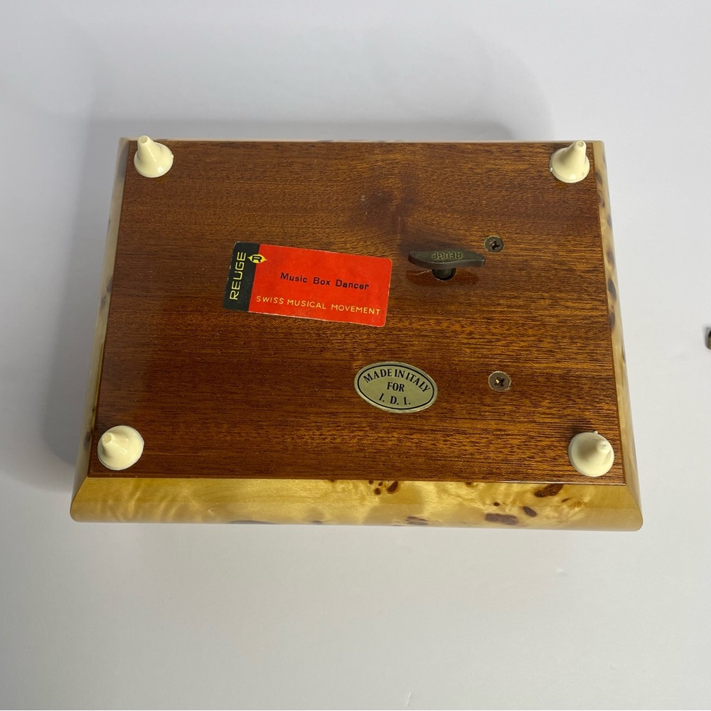 Reuge Wooden Jewelry Music Box with Cream Accents - Picture 7 of 13